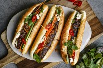 Make your own pork “sausages”, and let everyone assemble their own banh mi.