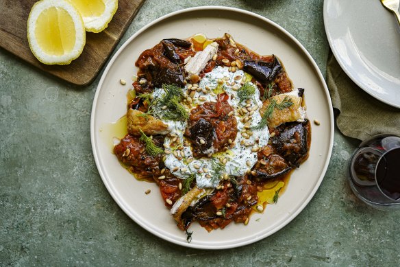 Make a small amount of chicken go further in this eggplant borani.