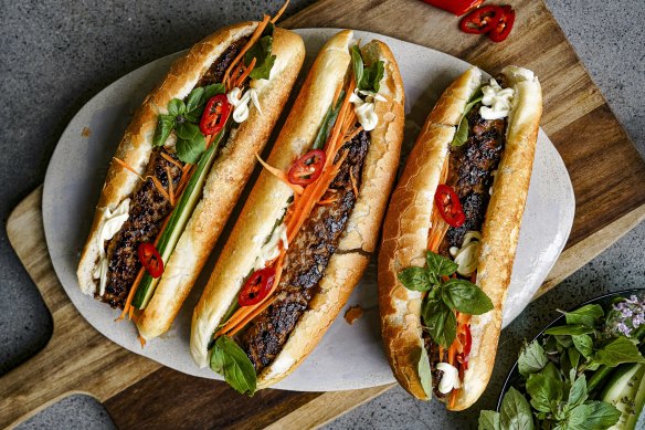 Let your guests build their own banh mi, starring these pork and pâté patties.
