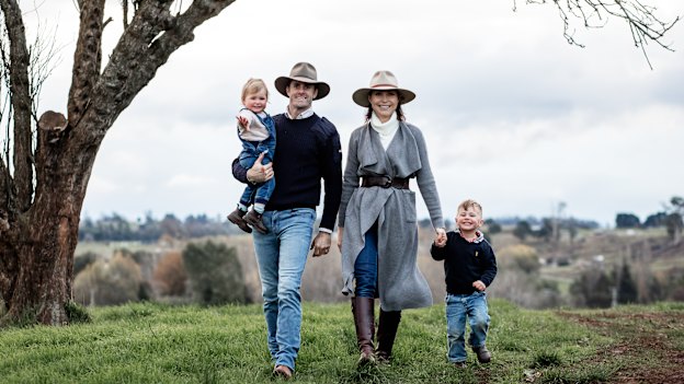 Stephanie Trethewey with her husband Sam and two children.