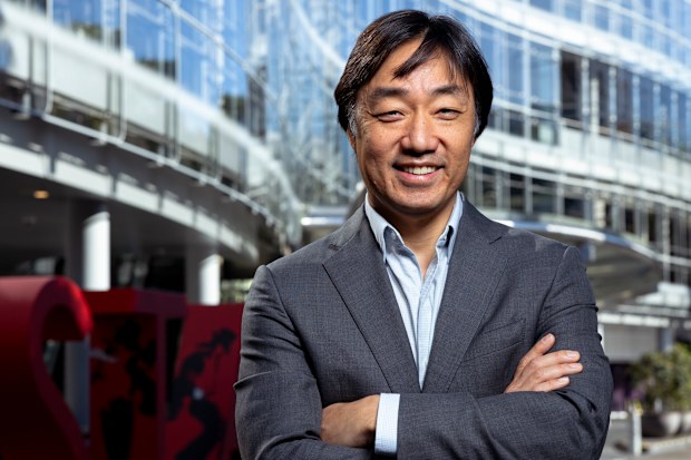 **AFR FIRST USE - FOR ANTHONY MACDONALD - EMBARGOED APRIL 21, 2025** Bally’s Corporation (US casinos group) chairman Soo Kim outside the Star Casino which Bally’s has a deal to buy. Photographed in Pyrmont, Sydney on April 18, 2025. Photo: Dominic Lorrimer