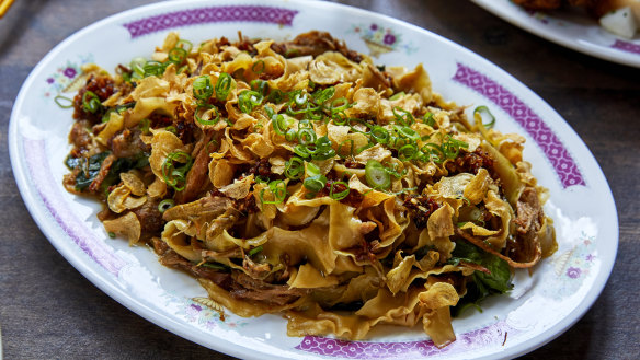 House-made pappardelle with thit kho (braised pork).