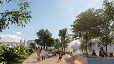 The proposed design included more green space. 