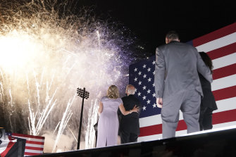 Fireworks bring the Democratic National Convention to a close.