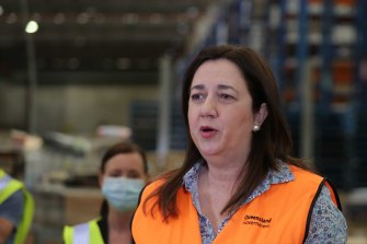 Queensland Premier Annastacia Palaszczuk speaking to media on Thursday.