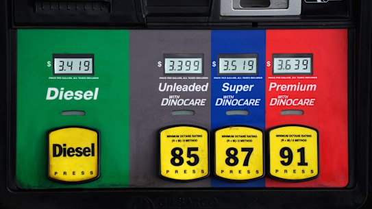 On the climb: petrol prices.