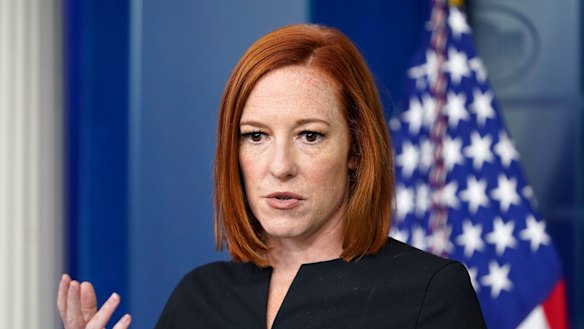 White House press secretary Jen Psaki speaks during the daily briefing at the White House in Washington.
