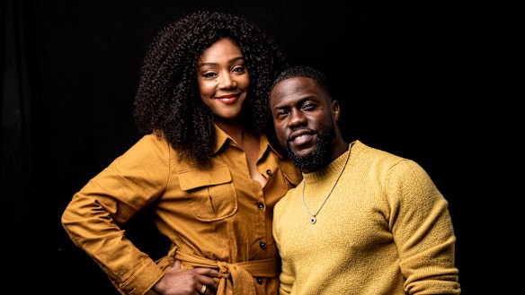 Tiffany Haddish and Kevin Hart in Sydney for the premiere of The Secret Life of Pets 2.