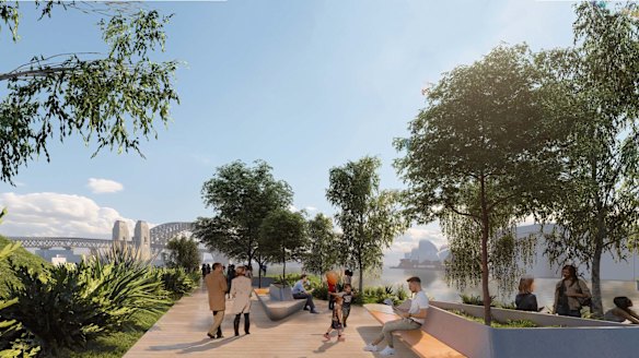 The proposed design included more green space. 