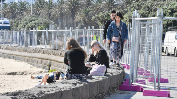Fencing has blocked off access to parts of St Kilda beach for a fortnight.