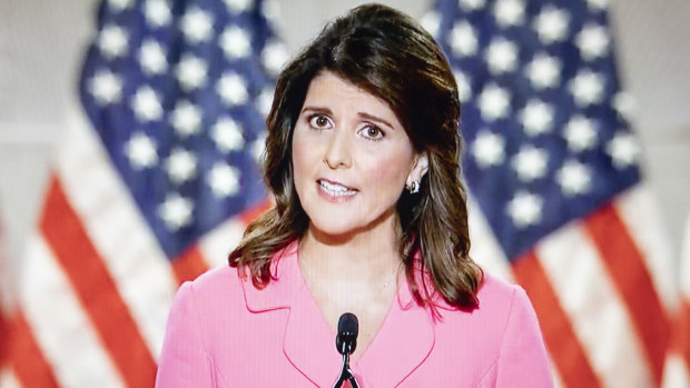 Former UN ambassador Nikki Haley: "In much of the Democratic Party, it’s now fashionable to say that America is racist. That is a lie."