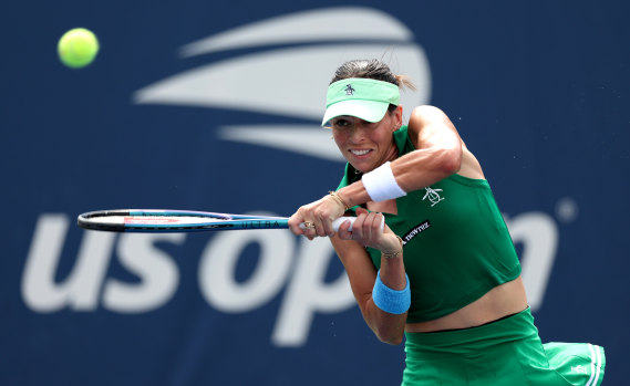 Ajla Tomljanovic’s US Open ended in the second round to Elise Mertens.