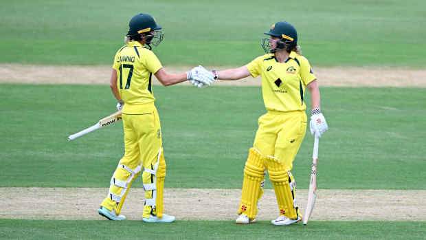 Phoebe Litchfield and Meg Lanning underpinned Australia’s chase.