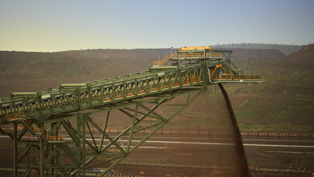 BHP’s South Flank iron ore mine in Western Australia’s Pilbara region.