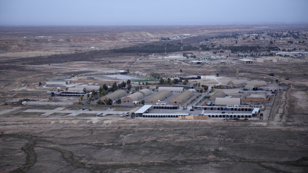 This aerial photo taken from a helicopter shows Ain al-Asad air base