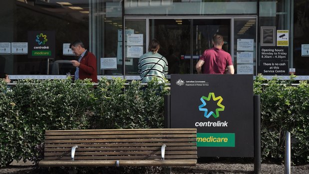 Centrelink queues surged during the peak of the crisis.