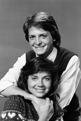 As Mallory Keaton in the hit TV series Family Ties, with actor Michael J. Fox who played her brother Alex. The show made Justine a household name. 