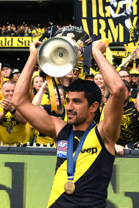 Debut to remember: Marlion Pickett with the premiership cup.