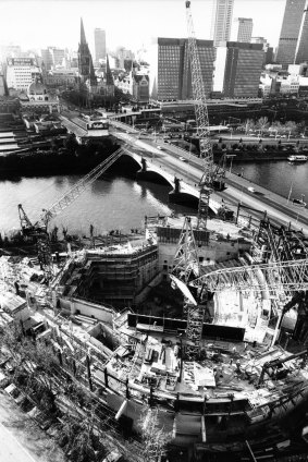 Construction of the Melbourne Concert Hall – later called Hamer Hall – July 26, 1979.