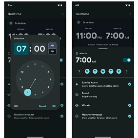 To set a week’s worth of bedtime reminders and alarms at once, open the Android Clock app and tap the Bedtime icon.