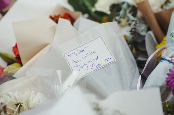 A floral tribute at Bondi.