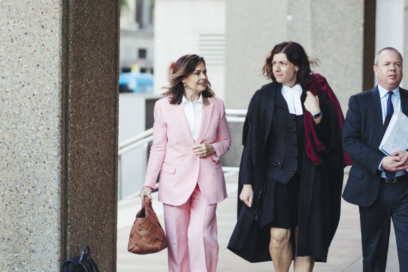 Lisa Wilkinson and her barrister Sue Chrysanthou, SC, outside the Federal Court in Sydney on Tuesday.