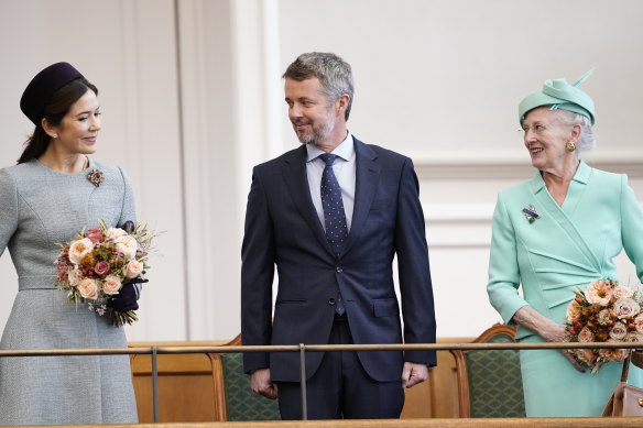Danish Crown Princess Mary, Crown Prince Frederik and Queen Margrethe.