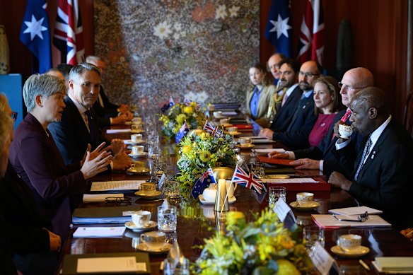  Foreign Minister Penny Wong and  Defence Minister Richard Marles meet their UK counterparts on Friday. 