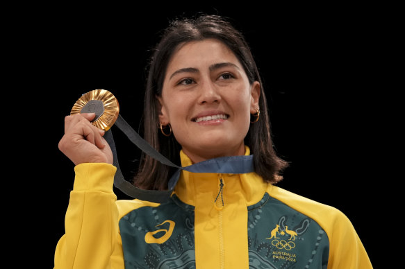 Saya Sakakibara won Australia’s first BMX gold medal in Paris.