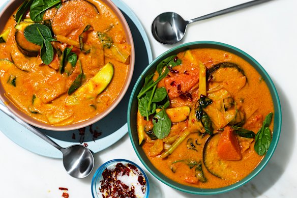 Coconut vegetable curry.
