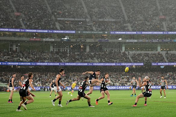 A general view of Thursday night’s game at the MCG.
