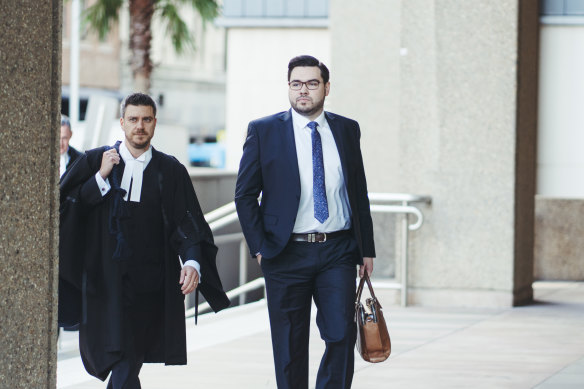 Bruce Lehrmann outside the Federal Court in Sydney on Tuesday.