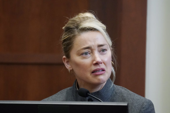 Amber Heard testifying. 