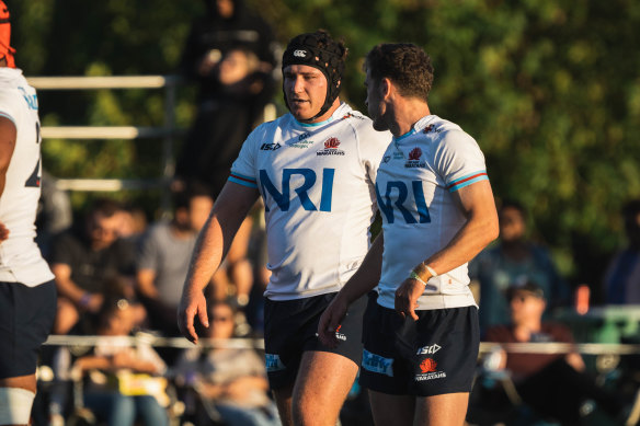 Hunter Ward playing for the Waratahs in the trials.