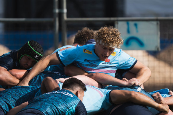 Hanigan was straight back into the mix at Waratahs training.