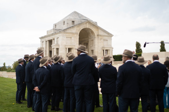 Wallabies at the Villers-Bretonneux memorial.