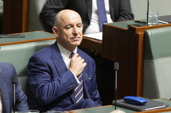 Shadow Assistant Treasurer Stuart Robert during question time in  federal parliament on Wednesday. 