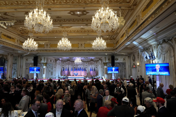 The party has already begun at the Super Tuesday election night party at Donald Trump’s Mar-a-Lago resort, Florida.