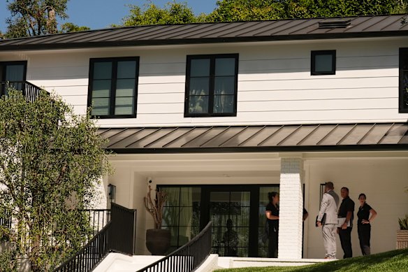 The exterior of Rihanna’s Los Angeles home on Monday.