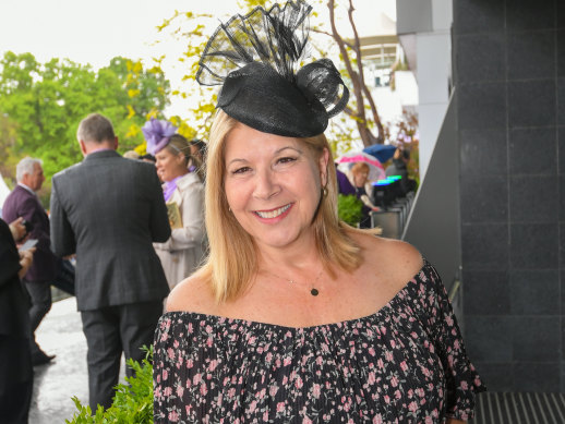 Annette Anderson, whose Maribyrnong home was flooded, at the Melbourne Cup.