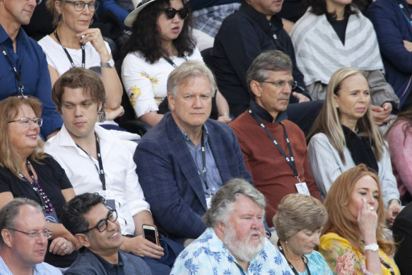 Andrew Bolt at the men's final of the Australian Open tennis competition in February.