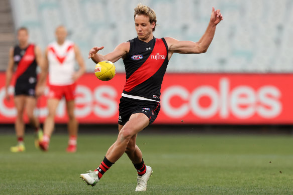 Darcy Parish in action against Sydney on Sunday.