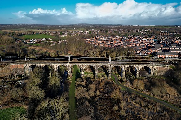 The Sankey Viaduct is great to cross by train, but best seen on foot.