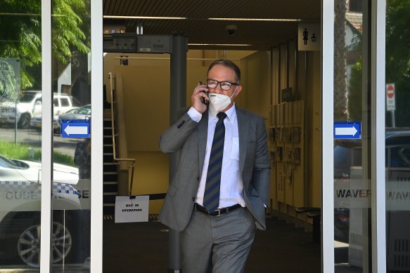 Michael Slater leaves Waverley Local Court on Tuesday. 