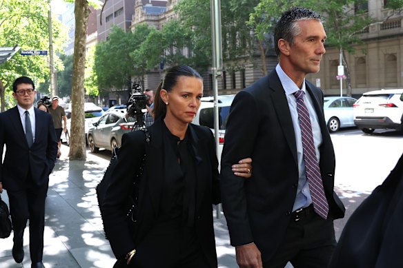 Stephen and Jo Silvagni outside the County Court in December last year.