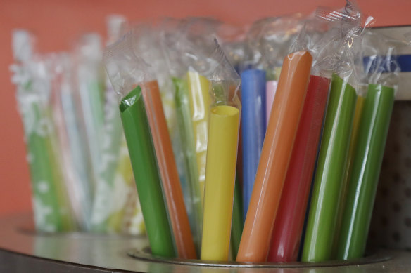 All single-use plastic straws, plates, cutlery, polystyrene food and drink containers, drink stirrers and cotton buds will be banned from sale and supply in Victoria from February 1.