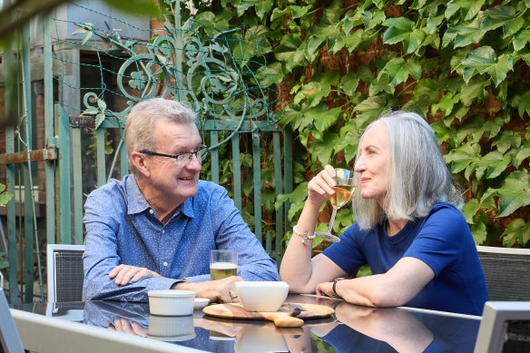 Peter with his wife Lisa, who told
him never to hide anything from her
again.