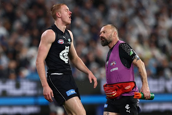 Harry Dean was left bloodied after copping some friendly fire.
