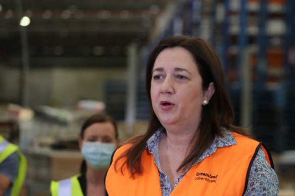 Queensland Premier Annastacia Palaszczuk speaking to media on Thursday.