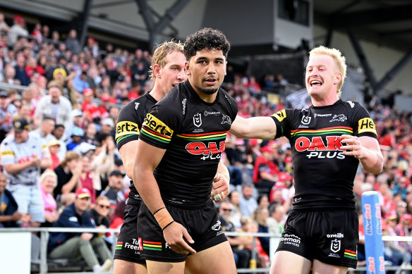 Izack Tago had a double after 16 minutes as the Panthers navigated the last match of the Origin period with ease.